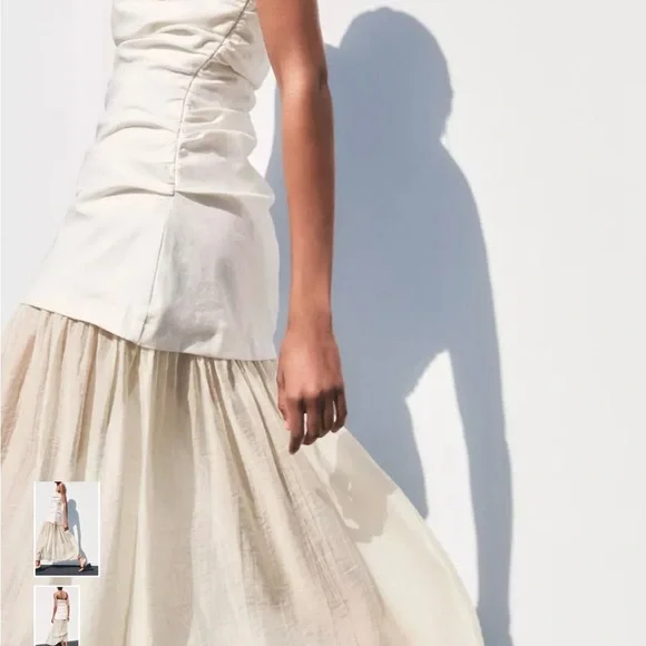 ZARA New Strapless White Dress - Picture 2 of 8